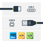 StarTech.com 3 m USB-B till USB-C-kabel