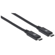 Manhattan 355223 USB-kablar USB 3.2 Gen 2 (3.1 Gen 2) 1 m USB C 10 Gbit/s Svart