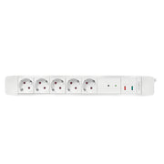 LogiLink LPS402 förlängningssladdar 1,5 m 5 AC-utgångar inomhus Vit