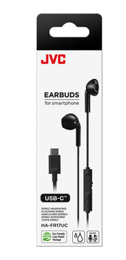 JVC HA-FR17UC Hörlurar Kabel I öra Samtal/musik USB Type-C Svart