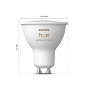 Philips Hue White och Color Ambiance Startpaket: 3 st GU10 ljuskällor + Dimmer