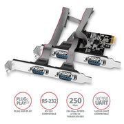 Axagon PCEA-PSN PCIe-Adapter mit 4x Seriell-Ports