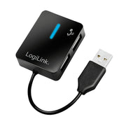 LogiLink UA0139 gränssnittshubbar USB 2.0 Type-A 480 Mbit/s Svart