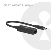 CLUB3D CAC-2505 videokabeladapter 0,12 m USB Type-C HDMI + USB Svart