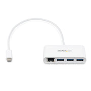 StarTech.com USB-C-hubb med 3 portar och Gigabit Ethernet - 1x1G