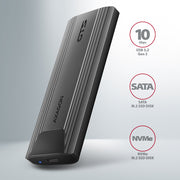 Axagon EEM2-GTS2 Hölje för lagringsenheter SSD-inkapsling Svart M.2