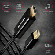 Axagon RVDM-HI14C2 Mini-DisplayPort zu HDMI Adapterkabel 4K/30 Hz