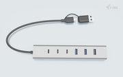 i-tec CAHUBMETAL7 gränssnittshubbar USB 3.2 Gen 1 (3.1 Gen 1) Type-A + Type-C 5