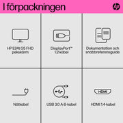 HP E24t G5 FHD-pekskärm - 23.8"