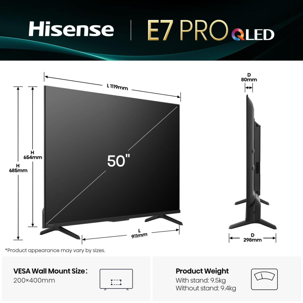 Hisense 50E77Q PRO - 4K