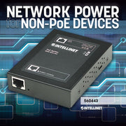 Intellinet 560443 nätverksdelare Strömförsörjning via Ethernet (PoE) stöd Svart