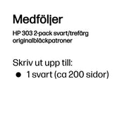 HP 303 2-pack svart/trefärg originalbläckpatroner