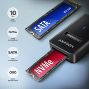 Axagon ADM2-CM Hölje för lagringsenheter SSD-inkapsling Svart M.2 USB-ström