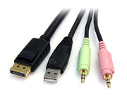 StarTech.com DP4N1USB6 KVM-kablar Svart 1,829 m