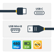 StarTech.com 2 m USB-C till Mini-USB-kabel