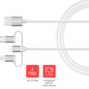 Verbatim 32394 USB-kablar USB 2.0 1 m USB A 2 x USB C/Micro USB-B/Lightning 0,48