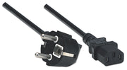 Manhattan 300148 strömkablar Svart 1,8 m CEE7/4 C13 coupler