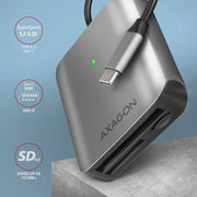 Axagon CRE-S3C kortläsare USB 3.2 Gen 1 (3.1 Gen 1) Type-C Grå