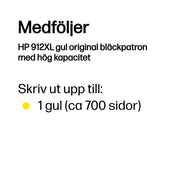 HP 912XL gul original bläckpatron med hög kapacitet