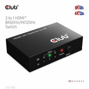 CLUB3D 3 to 1 HDMI 8K60Hz/4K120Hz Switch