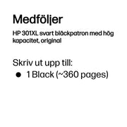 HP 301XL svart bläckpatron med hög kapacitet