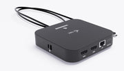 i-tec USB-C Dual HDMI Docking Station with Power Delivery 100 W + Universal Charger