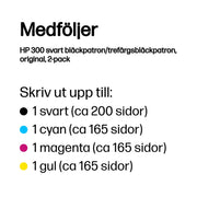 HP 300 svart bläckpatron/trefärgsbläckpatron