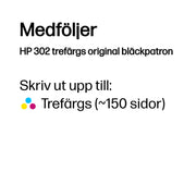 HP 302 trefärgs original bläckpatron