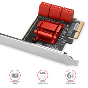 Axagon PCES-SA6 nätverkskort/adapters Intern SATA