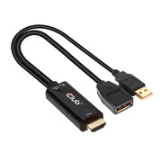CLUB3D CAC-1331 videokabeladapter 0,25 m HDMI DisplayPort Svart