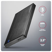 Axagon EE25-XA6C Hölje för lagringsenheter HDD- / SSD kabinett Svart 2.5"