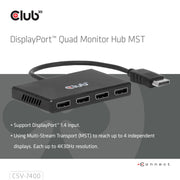 CLUB3D CSV-7400 bilddelare DisplayPort 4x DisplayPort