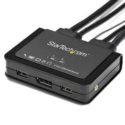 StarTech.com 2 Port USB 4K60Hz DisplayPort KVM-switch med inbyggda kablar
