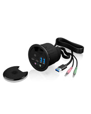 ICY BOX IB-HUB1403B eluttag Antracit