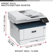 Xerox B315 A4 40 ppm trådlös dubbelkopiering/utskrift/scanning/fax PS3 PCL5e/6 2