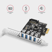 Axagon PCEU-43RS nätverkskort/adapters Intern USB 3.2 Gen 1 (3.1 Gen 1)