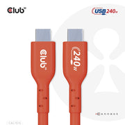 CLUB3D CAC-1515 USB-kablar USB 2.0 4 m USB C 240 W Orange