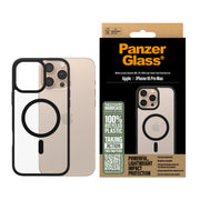 PanzerGlass HardCase Transparent w. Black MagSafe & Frame iPhone 16 Pro Max