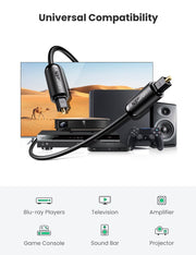 Ugreen 70892 ljudkabel 2 m Toslink Svart