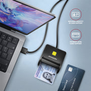 Axagon CRE-SM3N USB Smart card Flat läsare smarta kort inomhus USB 2.0 Svart