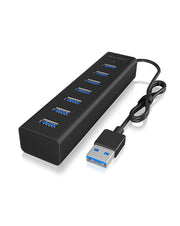 ICY BOX IB-HUB1700-U3 USB 3.2 Gen 1 (3.1 Gen 1) Type-A 5000 Mbit/s Svart