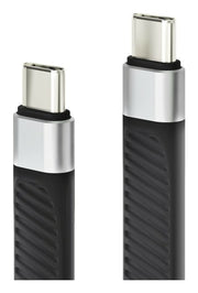 Techly ICOC-USBC-FL-U4 USB-kablar USB4 Gen 2x2 0,124 m 40 Gbit/s 1000 W Svart