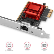 Axagon PCEE-G25 nätverkskort Intern Ethernet 2500 Mbit/s