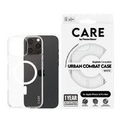 PanzerGlass CARE by Urban Combat Case Transparent w. White MagSafe iPhone 16 Pro Max