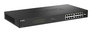 D-Link DGS-1018P Ohanterad Gigabit Ethernet (10/100/1000) Strömförsörjning via