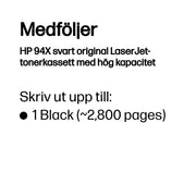 HP 94X svart original LaserJet-tonerkassett med hög kapacitet - CF294X