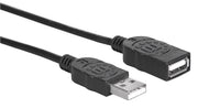 Manhattan 308519 USB-kablar USB 2.0 1 m USB A 0,48 Gbit/s Svart