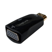 LogiLink CV0107 kabelomvandlare (hane/hona) HDMI VGA Svart