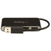 StarTech.com Bärbar USB 2.0-hubb med 4 portar och inbyggd kabel