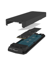 ICY BOX Spade Case 1805 SSD-inkapsling Svart M.2